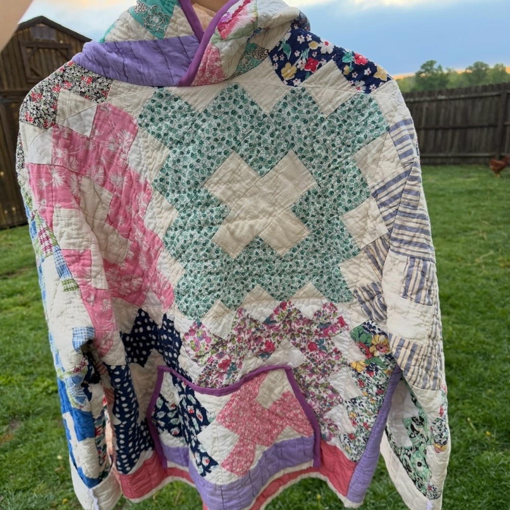 Patchwork Quilted Women’s Sweater Jacket - Multi Color